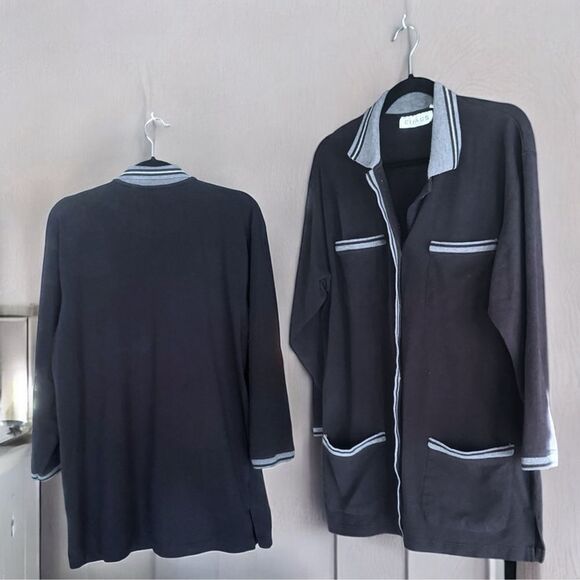 CHAUS l Button-up Collared Sweater Blazer Jacket l 4-pocket Design l L l EUC - Picture 10 of 10